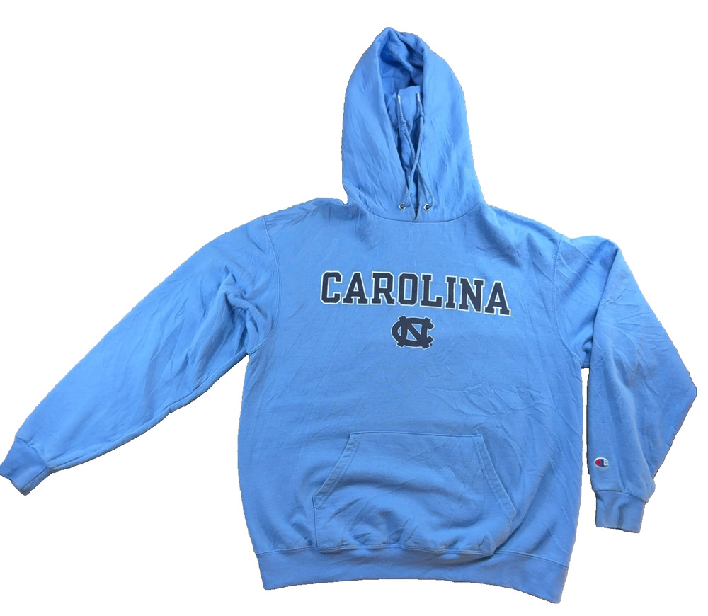 Champion UNC Tar Heels Hoodie Mens Large Carolina Blue Pullover NCAA College